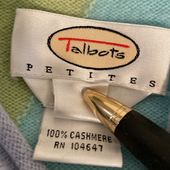 Talbots pure cashmere cowl neck colorblock sweater L - Picture 7 of 13